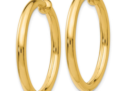 14K gold hoop earrings, alternate view