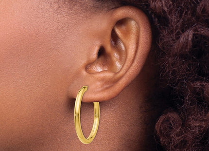 14K gold hoop earrings, another view