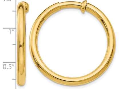 14K gold hoop earrings, further view