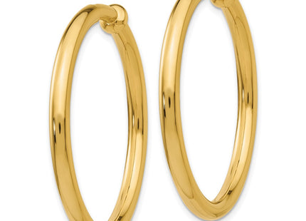 14K gold hoop earrings, alternate view