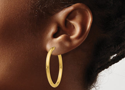 14K gold hoop earrings, another view