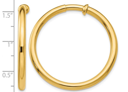 14K gold hoop earrings, further view