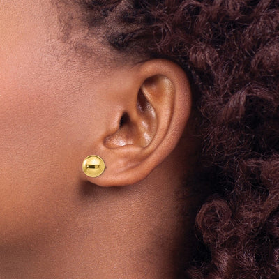 14K Polished Ball Post Earrings, 9 x 9mm