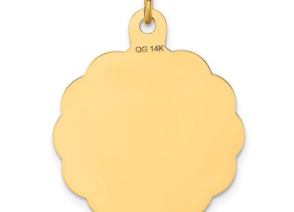 14K WEDDING BELLS Engraveable Disc Charm (Style XAC463)
