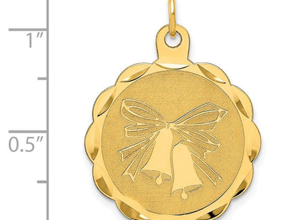 14K WEDDING BELLS Engraveable Disc Charm (Style XAC463)