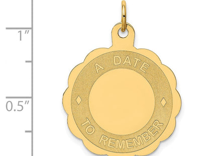 14K gold disc charm, another view