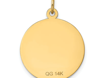 14K A Date TO Remember Disc Charm, 26 x 19mm