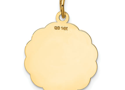 14K A Date TO Remember Disc Charm, 21 x 18mm
