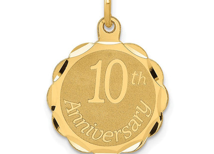 14K Happy 10th ANNIVERSARY Charm (Style XAC578)