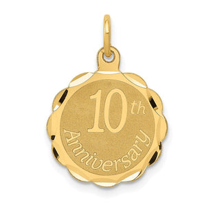 14K Happy 10th ANNIVERSARY Charm (Style XAC578)