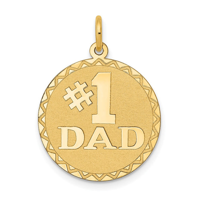 14k #1 Dad Charm, 25 x 19mm