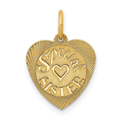 14K Special Sister Charm, 20 x 12mm
