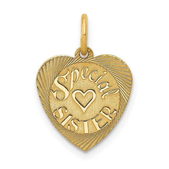 14k Special Sister Charm, 20 x 12mm