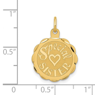 14K Special Sister Charm, 23 x 15mm