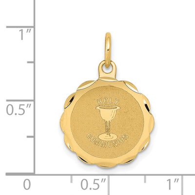 14K Holy Communion Disc Charm, 22 x 16mm