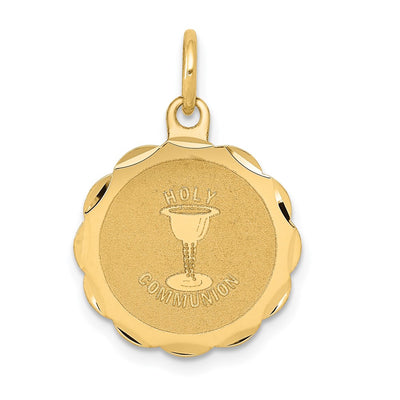 14K Holy Communion Disc Charm, 22 x 16mm