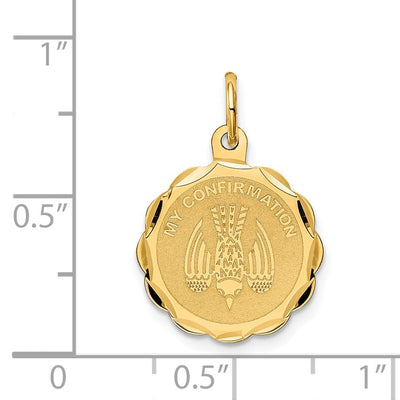14K My Confirmation Charm, 22 x 16mm