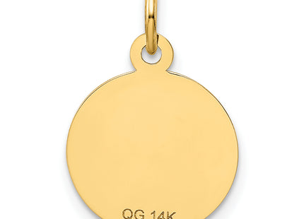 14k Sweet 16 Disc Charm, 18 x 12mm