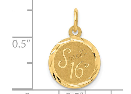 14K gold disc charm, another view