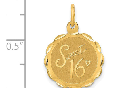 14k SWEET 16 Disc Charm (Style XAC748)