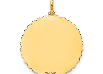14k Sweet 16 Disc Charm, 23 x 18mm