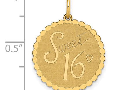 14K gold disc charm, another view