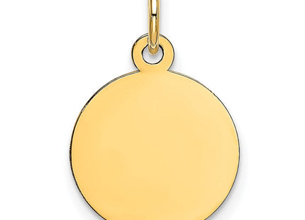 14K rose gold disc pendant, further view