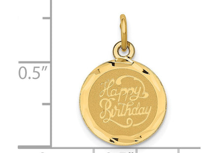 14K rose gold disc pendant, another view