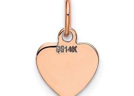 14K rose gold disc pendant, further view