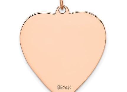 14K rose gold disc pendant, further view