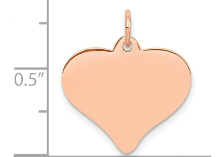 14K rose gold disc pendant, another view
