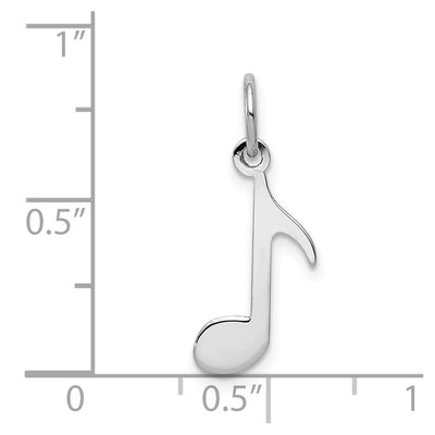 14K White Gold Polished Musical Note Charm