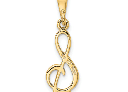 14K Treble Clef Charm, 30 x 10mm