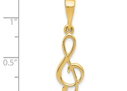 14K Treble Clef Charm, 30 x 10mm