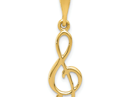 14K Treble Clef Charm, 30 x 10mm