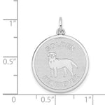 14K White Gold Polished Engravable Golden Retriever Disc Charm view