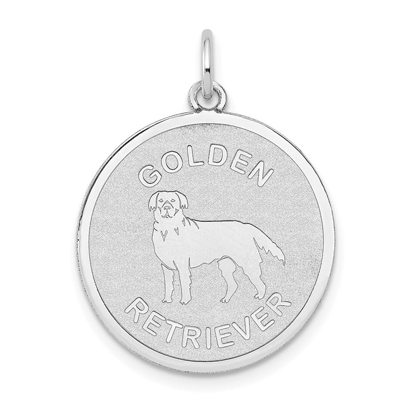 14K white gold disc charm