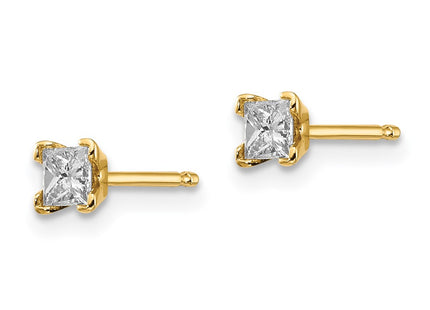 14K gold diamond earrings, alternate view