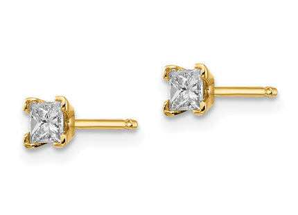 14k AAA Quality Complete Princess-cut Diamond Earrings