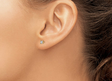 14k AA Quality Complete Princess-cut Diamond Stud Earrings