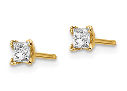 14K gold diamond earrings, alternate view