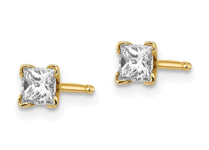 14K gold diamond earrings, alternate view