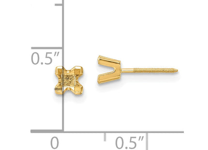 14K gold stud earrings, another view