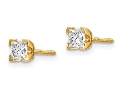 14K gold diamond earrings, alternate view