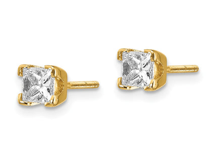14K gold diamond earrings, alternate view