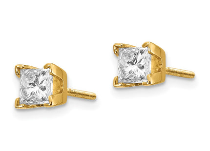 14K gold diamond earrings, alternate view