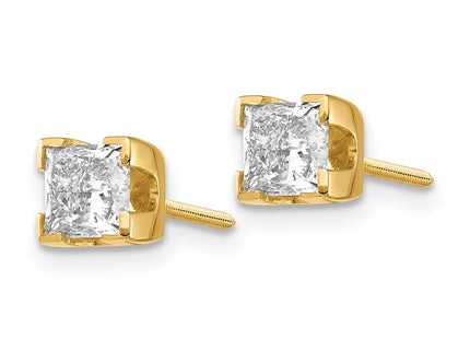 14K gold diamond earrings, alternate view