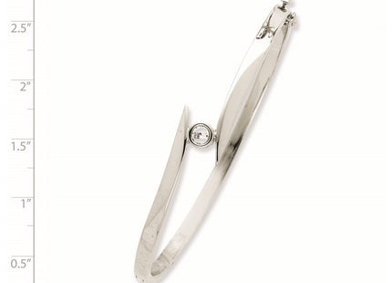 14K white gold oval bangle, alternate view