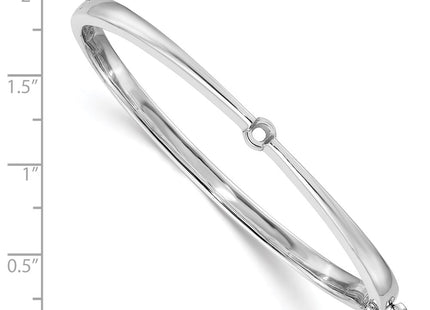 14K white gold oval bangle, alternate view