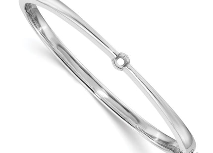 14K white gold oval bangle